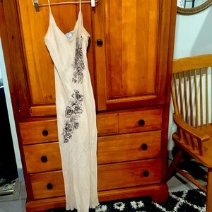 SHE By Sheri Bodell• Petite• Spaghetti Strap Sheer Dress w/ Floral Detail